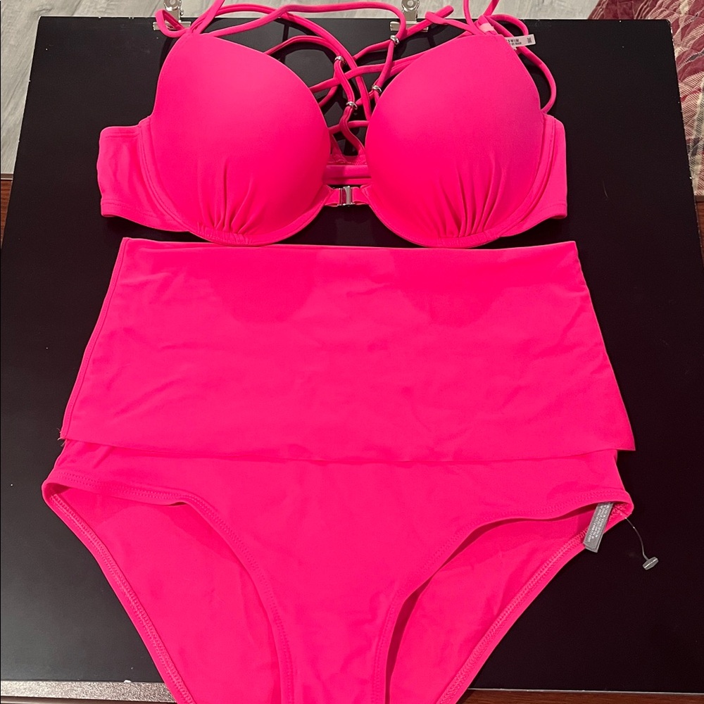 NWOT Vibrant Pink Women's Swimwear Set
